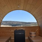 vista panoramica dall'interno della sauna